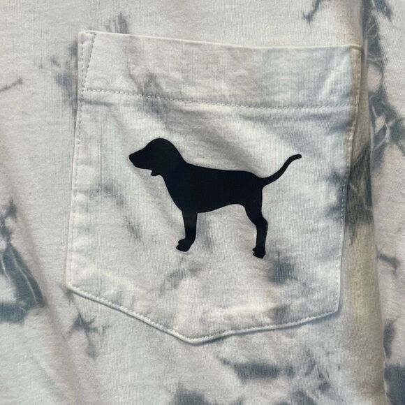 PINK VICTORIA'S SECRET Top Womens Small White Gray Tie Dye Long Sleeve Crew Neck - Picture 7 of 15